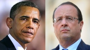 Barack Obama et François Hollande. Montage combinant les photos prises par Spencer Platt et Antoine Antonio pour Getty Images. (Source : bet.com).